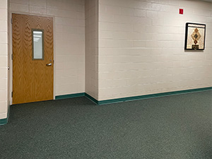 Photo of a school's interior hallway